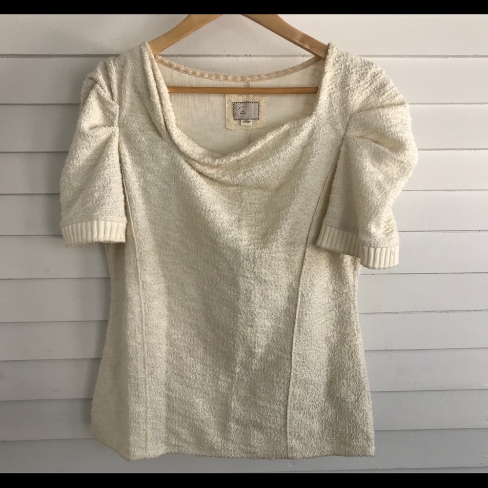 Anthropologie cream blouse, Medium